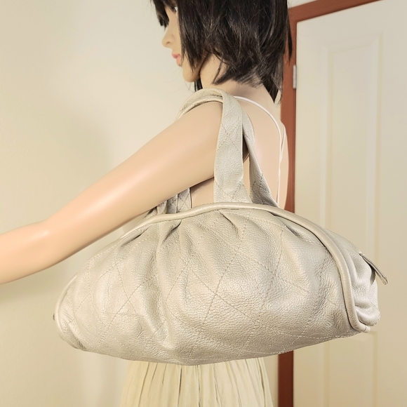 CHANEL Marais Le Bowler Quilted Beige Lambskin Leather Handbag - Picture 14 of 16